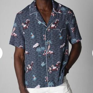 TOMBOLO Playa of Eden short sleeve blue size XL SOLD OUT cabana Hawaiian shirt